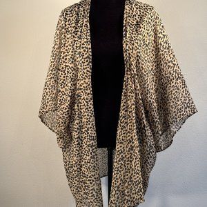 AERIE SHEER LEOPARD KIMONO ONE SIZE